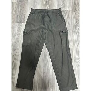 Athleta Farallon Cargo Crop Pants Gray green Organic Cotton Utility Size 6